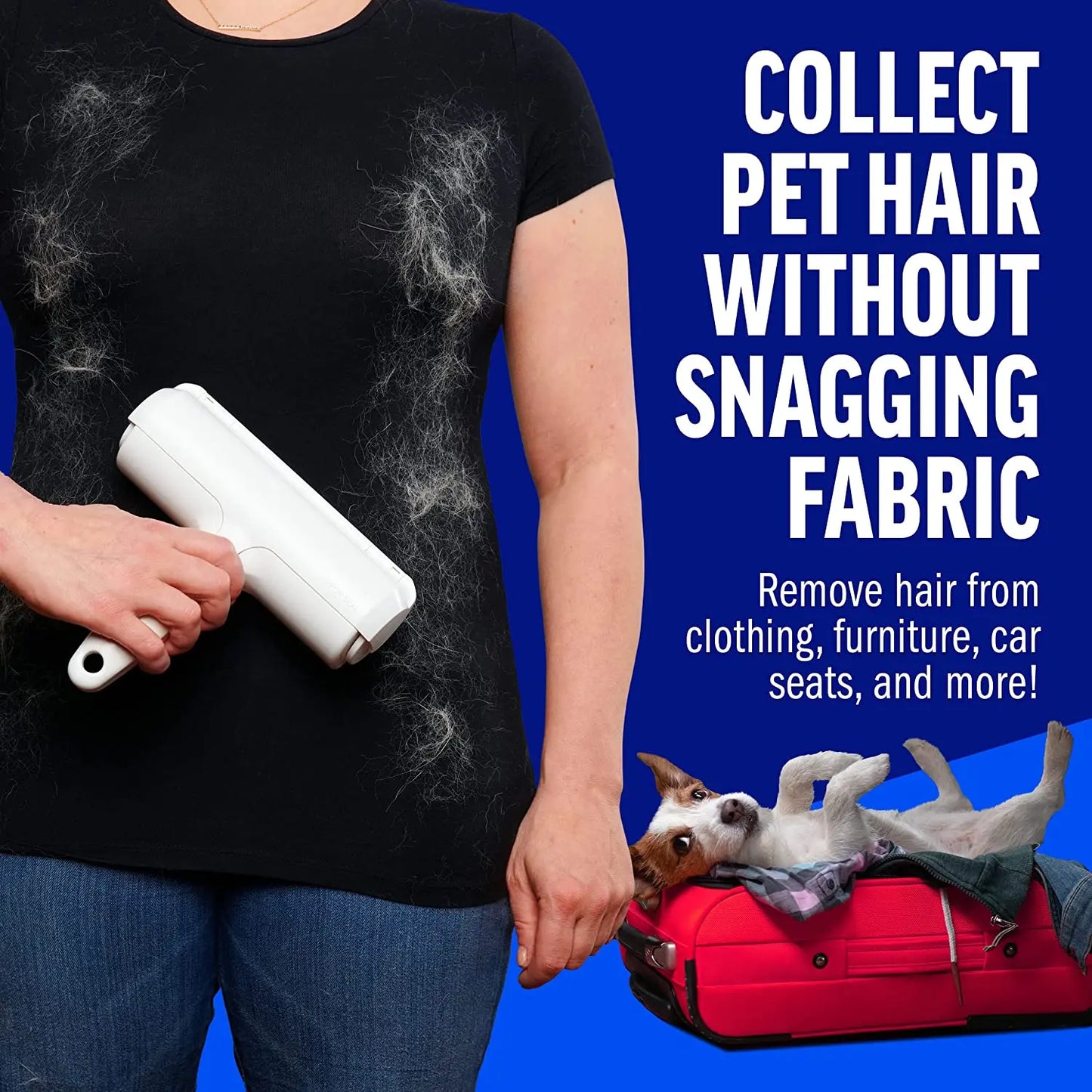 Pet Hair Remover Roller - Self-Cleaning Tool for Efficient Dog and Cat Fur Removal - Ideal for Furniture Maintenance