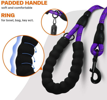 Premium Extra Strong Reflective Dog Leash with Foam Padded Handle, 5ft (150cm)