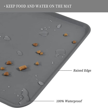Waterproof Non-Slip Silicone Pet Feeding Mat for Cats and Dogs