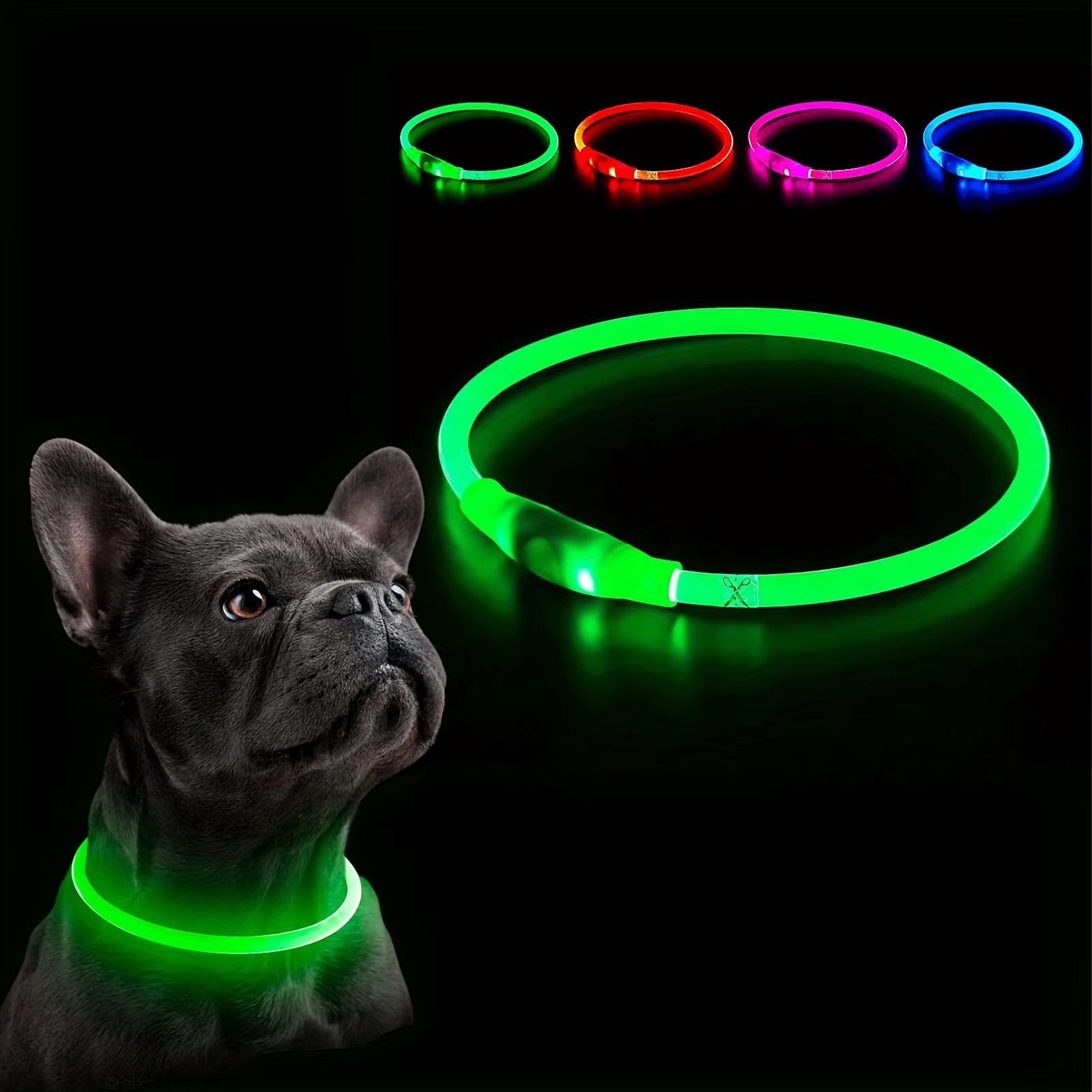 LED Illuminated Dog Collar with Anti-Lost Feature - USB Rechargeable Pet Necklace