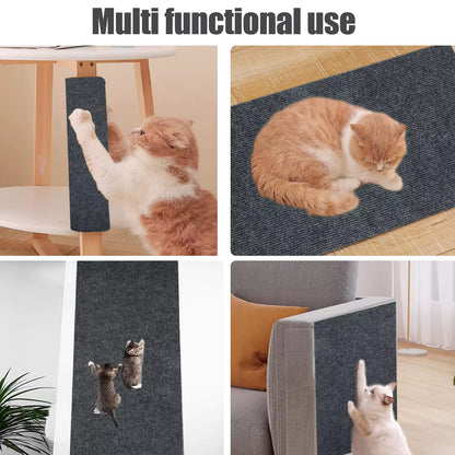 Trimmable Self-Adhesive Anti-Scratch Carpet Mat for Cats - Indoor Furniture and Wall Protector