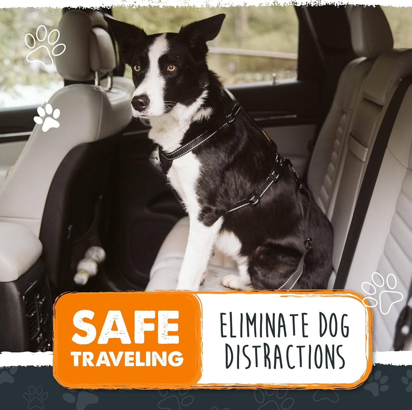 Dog Car Safety Seat Belt | Universal Pet Restraint Made with Premium Seatbelt Material, Featuring All-Metal Hardware and Adjustable Strap Length. Exceeds Safety Standards for Optimal Security (Black)