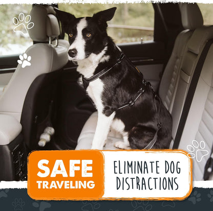 Dog Car Safety Seat Belt | Universal Pet Restraint Made with Premium Seatbelt Material, Featuring All-Metal Hardware and Adjustable Strap Length. Exceeds Safety Standards for Optimal Security (Black)