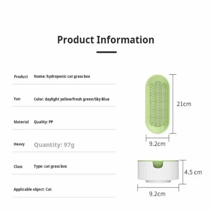 Hydroponic Cat Grass Kit - Soilless Planting Set for Easy Growth of Catnip and Cat Treats