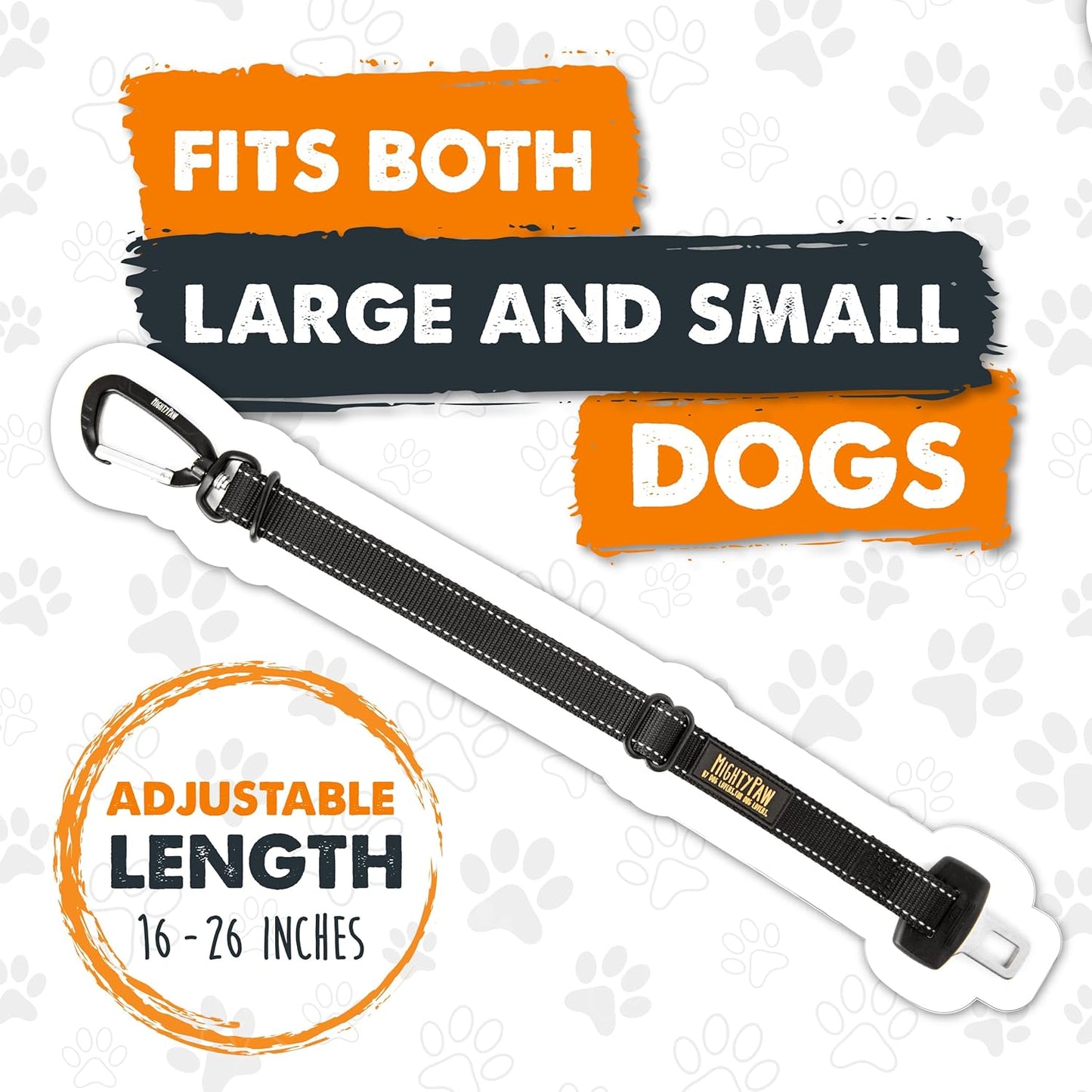 Dog Car Safety Seat Belt | Universal Pet Restraint Made with Premium Seatbelt Material, Featuring All-Metal Hardware and Adjustable Strap Length. Exceeds Safety Standards for Optimal Security (Black)
