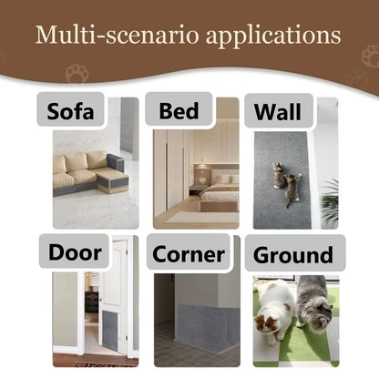 Trimmable Self-Adhesive Anti-Scratch Carpet Mat for Cats - Indoor Furniture and Wall Protector