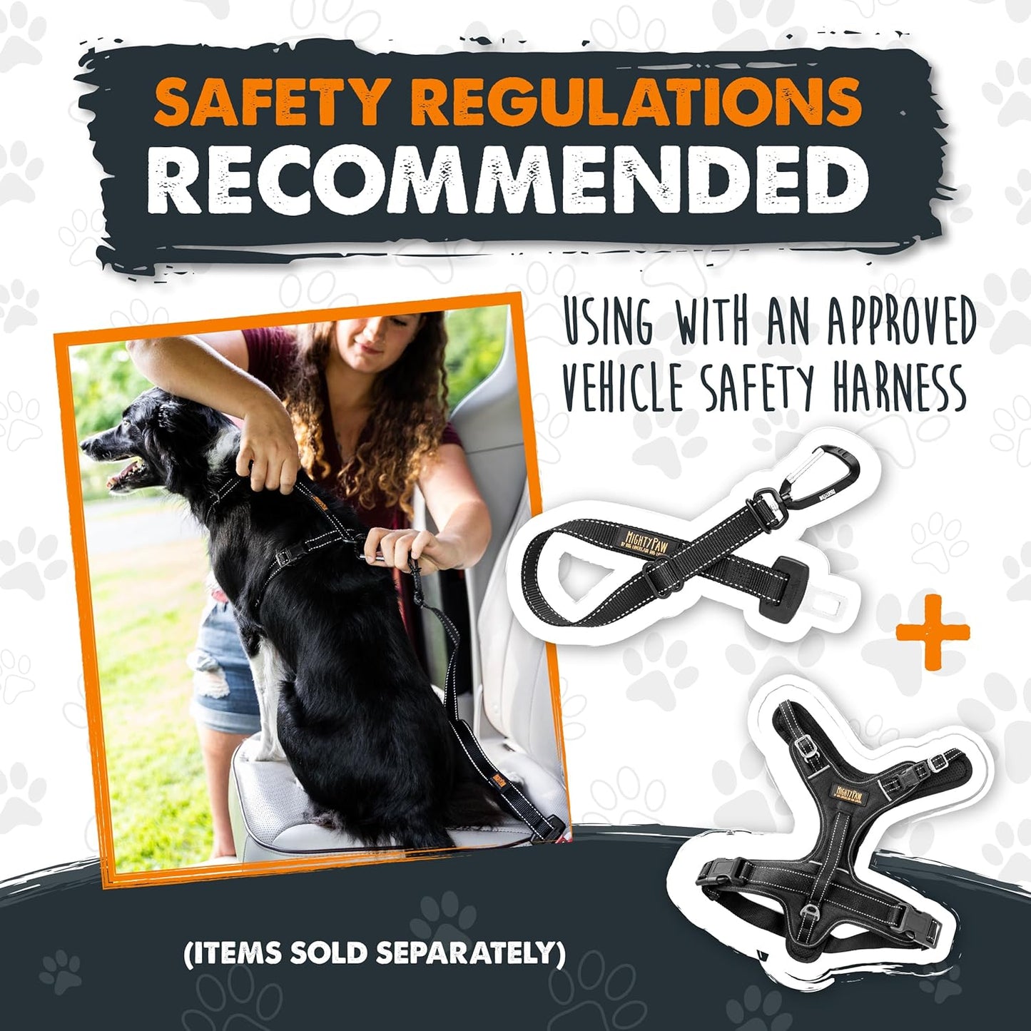Dog Car Safety Seat Belt | Universal Pet Restraint Made with Premium Seatbelt Material, Featuring All-Metal Hardware and Adjustable Strap Length. Exceeds Safety Standards for Optimal Security (Black)