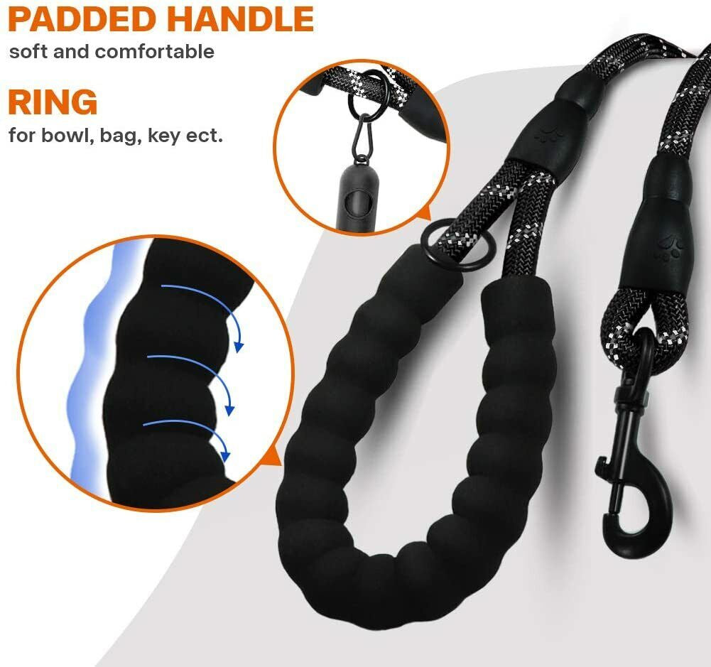 Premium Extra Strong Reflective Dog Leash with Foam Padded Handle, 5ft (150cm)